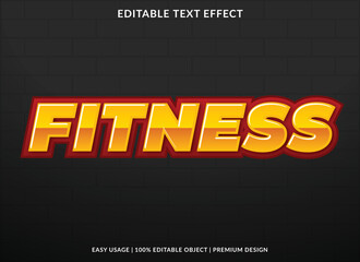 fitness editable text effect template with abstract style use for business logo and brand