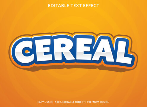 Cereal Editable Text Effect Template With Abstract Style Use For Business Logo And Brand