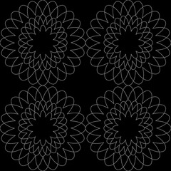 Vector line flowers square for footage background wallpaper and seamless artwork illustration texture of art graphic design isolated flat trendy design for fabric cotton beautiful pattern colorful