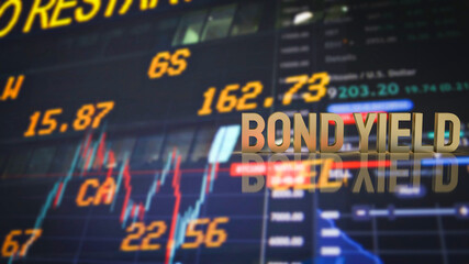 Obraz premium The bond yield gold text for business concept 3d rendering