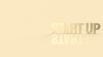 The gold start up for business concept 3d rendering