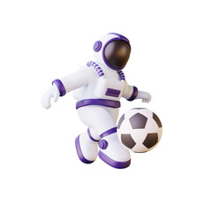 3d illustration of astronaut playing soccer © welsonhendra