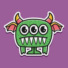 doodle monster cartoon illustration design