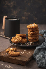 Homemade oatmeal raisin cookies