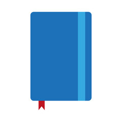 blue notepad red bookmark. Design element. Information sign business concept. Vector illustration. stock image. 