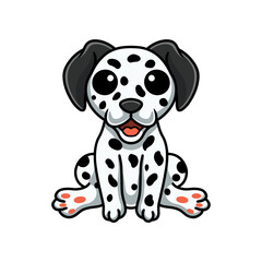 Cute dalmatian dog cartoon sitting