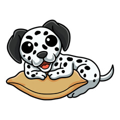 Cute dalmatian dog cartoon on the pillow