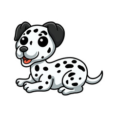 Cute dalmatian dog cartoon sitting