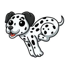 Cute dalmatian dog cartoon running