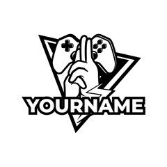 Vintage Gaming logo set. Console games and cyber sport logo badge. Esport emblem stamp, sport cyber, video gaming, cliparts collection