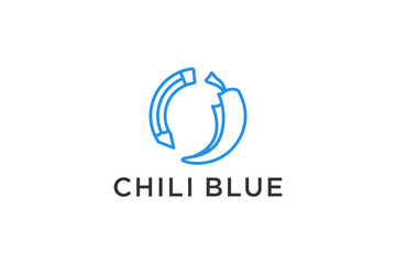 Chilli and pencil logo design education farm modern line style icon symbol