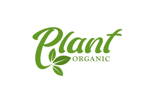 Plant nature green logo design organic farming icon symbol growing company 