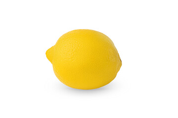 Set of fresh lemon with half isolated on white background.