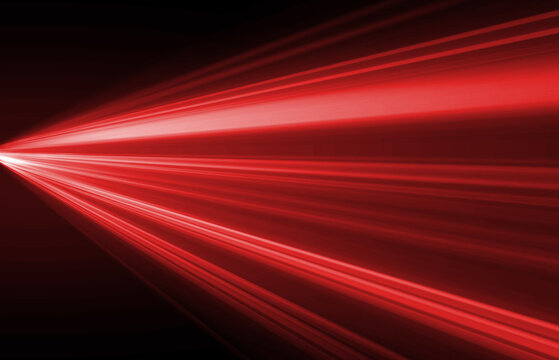 Red Speed Light Tail On Black Background