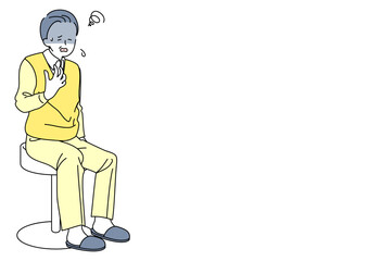 椅子に座るシニア男性