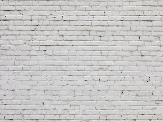 The grunge white brick wall full frame background