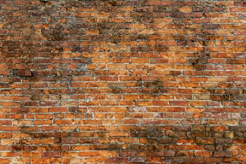 Big old brick wall as background or wallpaper. Red brick wall texture, pattern