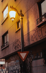 street lamp in the town