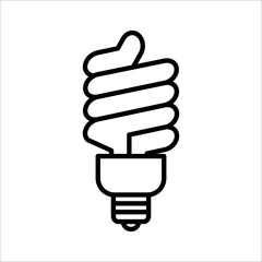 Light Bulb line icon vector, isolated on white background. Idea sign, solution, thinking concept. Lighting Electric lamp.