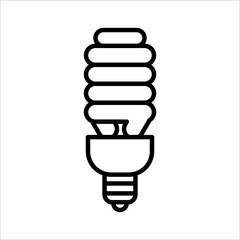 Light Bulb line icon vector, isolated on white background. Idea sign, solution, thinking concept. Lighting Electric lamp.