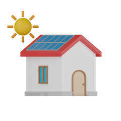 3d solar panels on a house