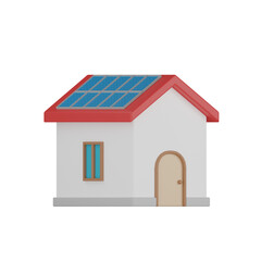 Fototapeta na wymiar 3d solar panels on a house