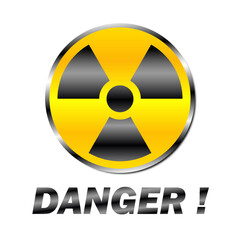 Fototapeta premium danger warning sign radioactive yellow circle sign radioactivity symbol vector template illustration