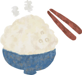 アウトラインのない白米のイラスト