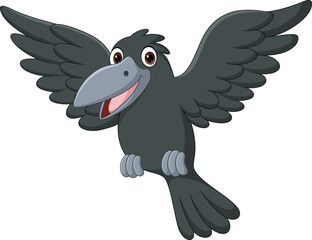 Cartoon crow isolated on white background