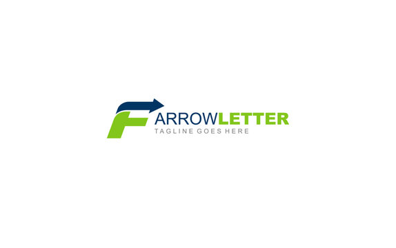 F logo business for branding company. arrow template vector illustration for your brand.