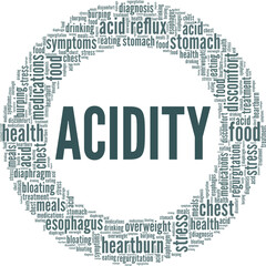 Acidity word cloud conceptual design isolated on white background.