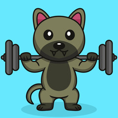 Obraz na płótnie Canvas Vector illustration of premium cute dog doing weightlifting