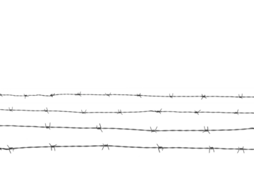 alambre de púa o alambre de espinos con fondo transparente