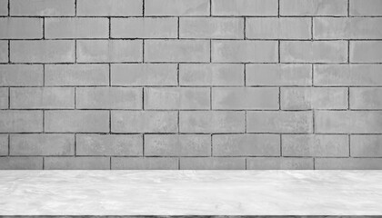 Backdrop empty gray light smooth brick cement wall room background,blank table studio interiors floor concrete photography,desktop mock-up workshop products,blur white food indoor kitchen bar plac.