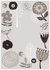 北欧風_草花柄フレーム