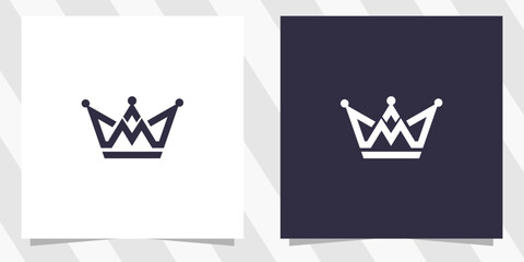 letter m with crown logo design - obrazy, fototapety, plakaty