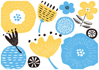 北欧風_草花柄背景