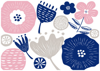 北欧風_草花柄背景