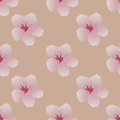 Seamless fabric of floral cherry blossom Pattern Vector, like ornament vector. Suit for package design, wallpaper, fashion print.