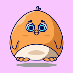 Cartoon Bird Happy Vector Illustration
