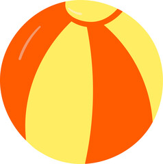 Beach ball hand drawn flat style