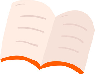 Open book hand drawn flat style