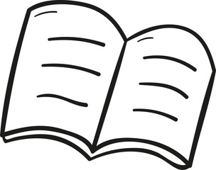 Open book hand drawn outline style