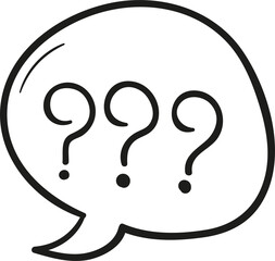 Question speech bubble hand drawn outline style