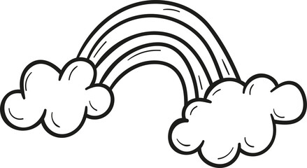 Rainbow hand drawn outline style