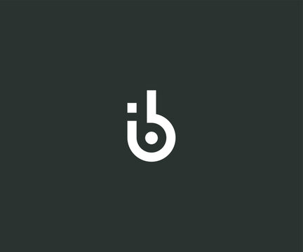 Minimalist Monogram Logo Design with Letters IB  Abstract Vector Icon