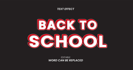 Back to school text effect editable