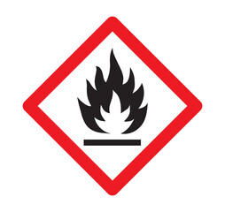 Flammable hazard sign. Fire hazard vector icon.