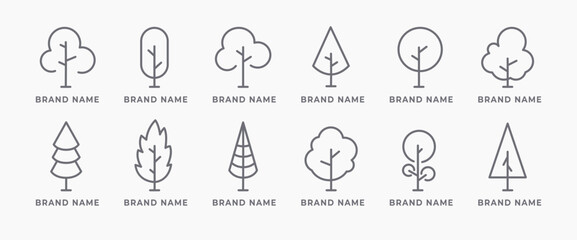 Line art  tree logo collections, perfect for company logo or branding.