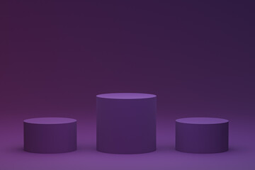 purple podium minimal or product stand 3d rendering for cosmetic product presentation
